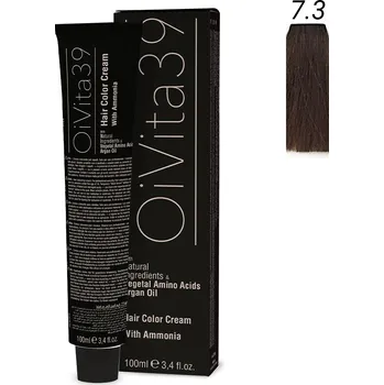Barva na vlasy OiVita39 Hair Color Cream with Ammonia 7.3 - Profesionální krémová barva na vlasy s amoniakem 100 ml