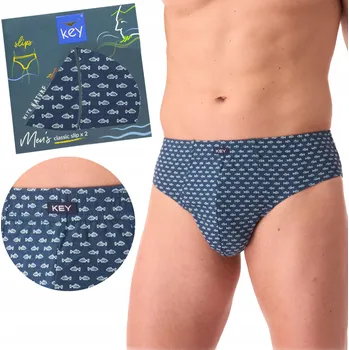 Pánské spodní prádlo Key Slipy modré barvy, velikost 4XL