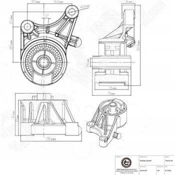 Posilovač řízení SILENTBLOK MOTORU OPEL ASTRA G 2.0 DI 02.98-01.05 90576048