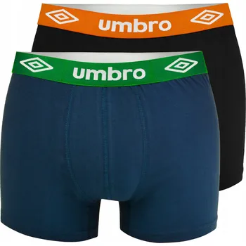 Boxerky UMBRO Pánské boxerky 2 kusy Bavlna ZELENÁ ORANŽOVÁ Guma s Logem Velikost XL