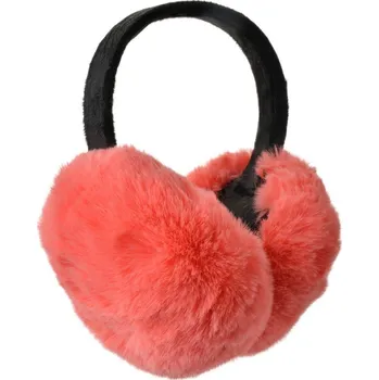 Čepice Růžové plyšové klapky na uši s černou čelenkou Liora – univerzální velikost