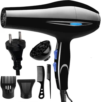 Péče o vlasy FÉN NA VLASY S DIFUZÉREM A IONIZÁTOREM VÝKONNÝ 800W KONCENTRÁTOR ČERNÝ