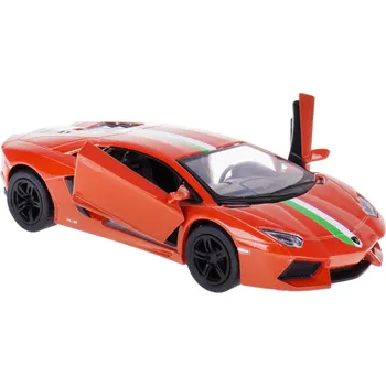 autíčko LAMBORGHINI AVENTADOR S PÁSKEM KINSMART 1:38 ORANŽOVÝ