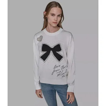 Dámský svetr KARL LAGERFELD PARIS dámský sver WHIMSY bílý M