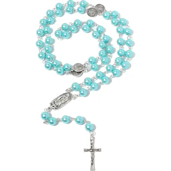 Náhrdelník IZMAEL Náhrdelník růženec ES 38827 Modrá KP38827
