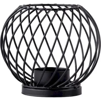 Svícen Svícen kov 120x120x105mm na čaj. svíčku, černá
