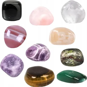 Sběratelství Surové kameny Přírodní minerály Energetické čakry Dárek 10 ks