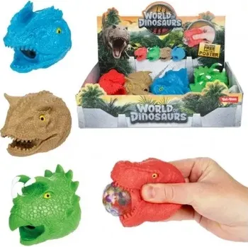 Figurka Teddies Dinosaurus hlava mačkací antistresový 8 cm 4 druhy