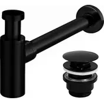 REA-A5215 - Umyvadlový sifon s výpustí CLICK-CLACK pr. 6,4 cm matná černá