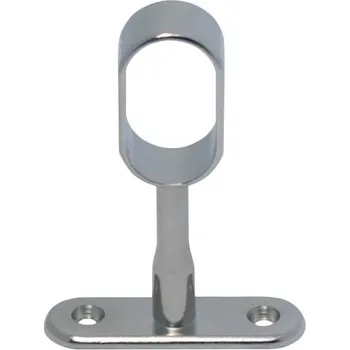 Podpěra šatní tyče ovál středová chrom