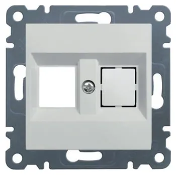 vypínač Zásuvka datová dvojitá, bez keystone, bílá lesk HAGER WL2320
