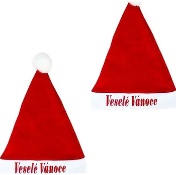 RAPPA Čepice vánoční santa claus, nápis veselé vánoce, 2 ks