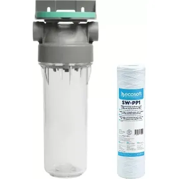 Filtrace vody Průsvitné filtrační pouzdro s odvzdušňovacím ventilem ECO 3/4“ - 10“/2,5" a vinutou PP vložkou 1µm