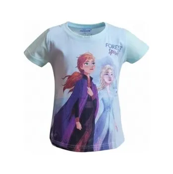 Kittymall KFT. - Dívčí tričko s krátkým rukávem Ledové království - Frozen - sv. zelené / 100% bavlna 110