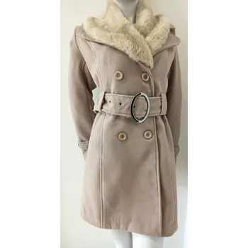 Dámský kabát Dámský kabát na knoflíky Eva béžový - Italian Mode XL