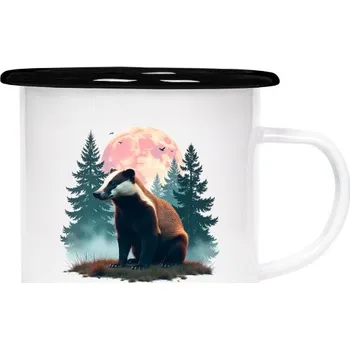 Plecháček - smaltový lem s potiskem Jezevec a měsíc