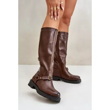 Dámské kozačky Dámské kozačky CLS-330 Tmavě hnědá - SEASTAR tmavě hnědá 37