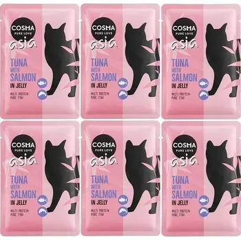Krmivo pro kočku Cosma Asia Tuňák s lososem v želé 6x 100g Mokré krmivo pro kočky