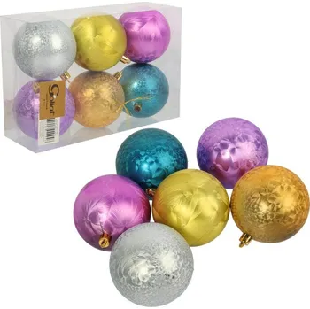 Vánoční dekorace SADA BAREVNÝCH OZDOB barevné vánoční baňky na vánoční stromeček