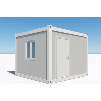 Zahradní stavba Skladový kontejner 240 x 240 x 257 cm, jednokřídlé dveře, okno, RAL 9002