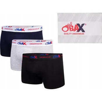 Boxerky OBAX PÁNSKÉ BOXERKY SLIPY 3KS TMAVĚ MODRÁ/ČERNÁ/ŠEDÁ vel. L