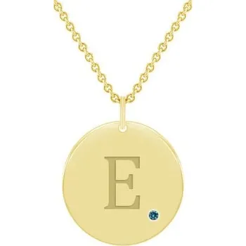 Přívěsek Zlatý přívěsek s modrým diamantem a gravírem písmene Sager