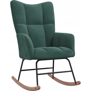 Křeslo Sametové křeslo s prošíváním 61x78x98 cm, Tmavě zelené