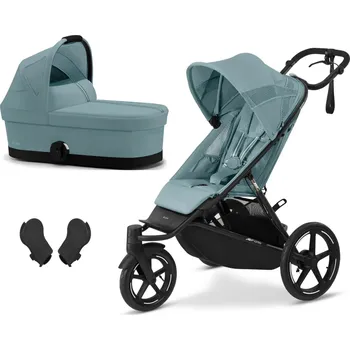 Kočárek Cybex AVI SPIN BLACK Stormy Blue | light blue + korba Cot S + adaptéry