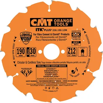 Pilový kotouč CMT Orange Tools CMT ITK Diamantový pilový kotouč na cementotřískové desky - D125x2 d22,23 Z7