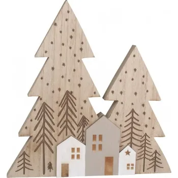 Dřevěná dekorace na postavení Scandi 24 x 24 x 2 cm