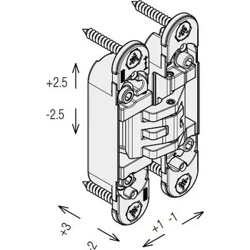 pant závěs skrytý KUBICA K6400 -satin nikl