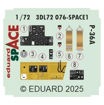 Plastikový model Eduard 1/72 P-36A SPACE (ARMA HOBBY)