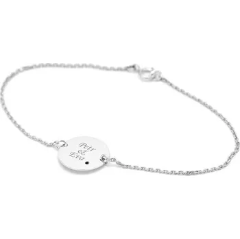 Náramek Platinový náramek s černým diamantem a gravírem dle vaší volby Shalek