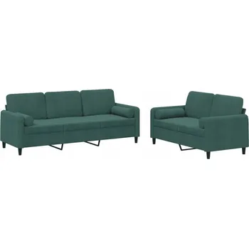Pohovka Pohovka relaxační samet tmavě zelená pro 2-3 osoby, 138x77x80/198x77x80 cm