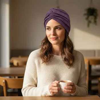 Ebbie Turban-style madeira - FIALOVÝ Velikost: 57