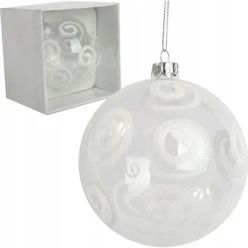 Vánoční dekorace Zdobená Vánoční Koule , Průhledná Vánoční Koule , 10 cm vánoční koule , 1 ks