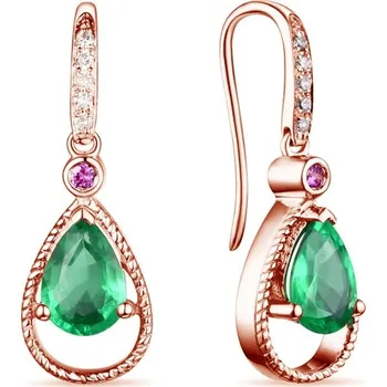 Náušnice Smaragdové náušnice se safíry a diamanty Elsterna