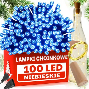 Vánoční dekorace VÁNOČNÍ OSVĚTLENÍ NA STROMEČEK 100 LED MODRÉ VNITŘNÍ VENKOVNÍ +