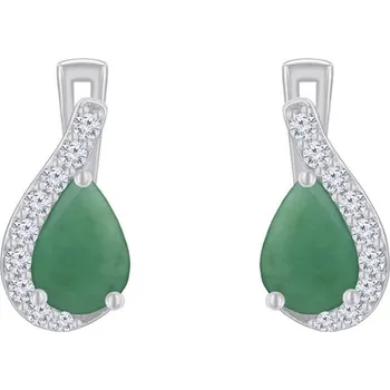 Šperk Stříbrné náušnice se smaragdy a zirkony Rina