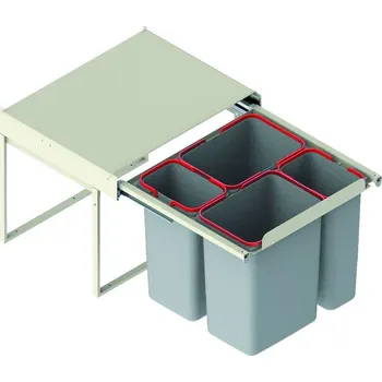 Odpadkový koš REJS odpadkový koš JC609 600 mm za dvířka 2 x 9l + 2 x 20l šedý