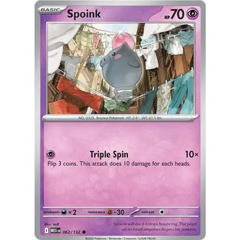 Sběratelská karetní hra Spoink 062/132 - Mega Evolution Typ karty: Non-Holo