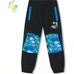 Chlapecké šusťákové kalhoty zateplené Kugo DK8500 černé (Chlapecké zimní kalhoty Kugo)