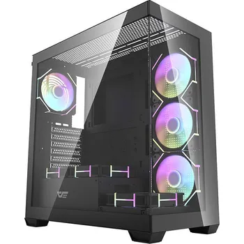 PC skříň Počítačová skříň Darkflash DS900 (černá) + 7 ventilátorů ARGB