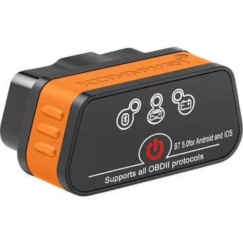 Autoelektronika Diagnostický nástroj OBD2 V1.5 Bluetooth 5.0 pro Android a iOS Automatická kontrola motoru Čtení chybových kódů Vozidlová diagnostika oranžová