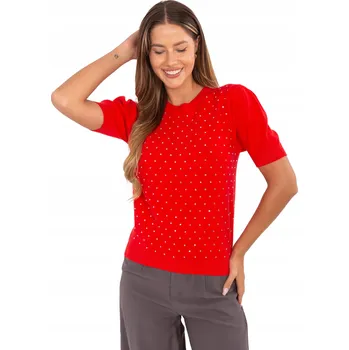 Dámský svetr Dámský svetr s aplikacemi, elegantní, krátký rukáv