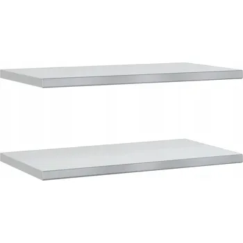 police Nástěnná police, ocel, stříbrná, 75x40x3 cm, nosnost 50 kg