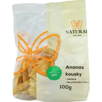 Sušené ovoce Ananas kousky sušený nesířený 100g NATURAL JIHLAVA