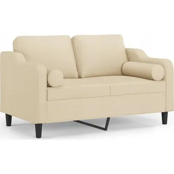 Pohovka Dvojmístná pohovka s polštáři, krémová, 138x77x80 cm