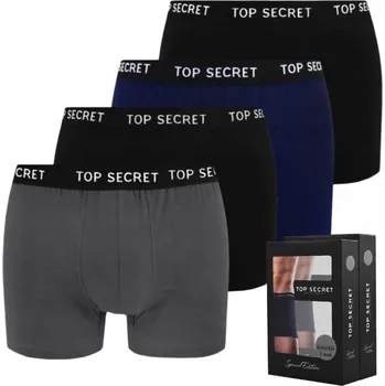 Boxerky TOP SECRET Pánské bavlněné boxerky 4 kusy, velikost XXL