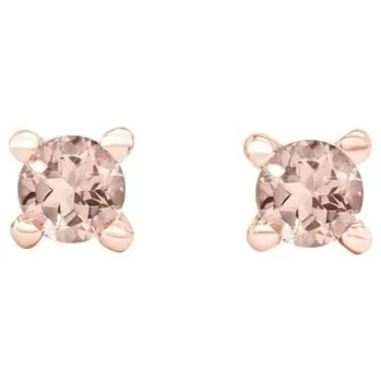 Náušnice Zlaté šroubovací náušnice s morganity Cerces